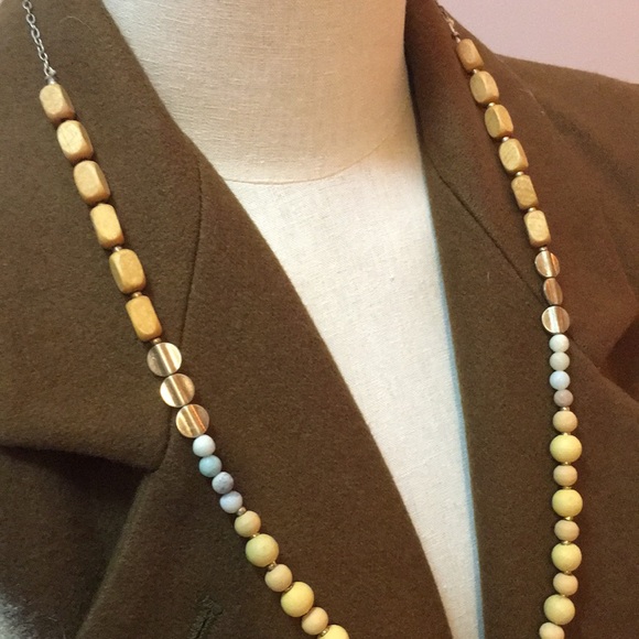 Wood Stone and Metal Necklace - Picture 2 of 4